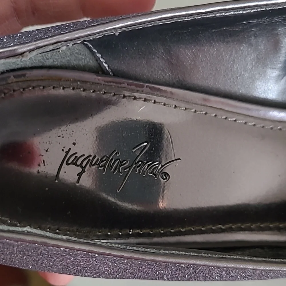 Jacqueline Ferrar Dark Grey/Silver Glitter platform heels size 8